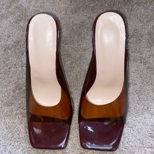 Brown see through heels